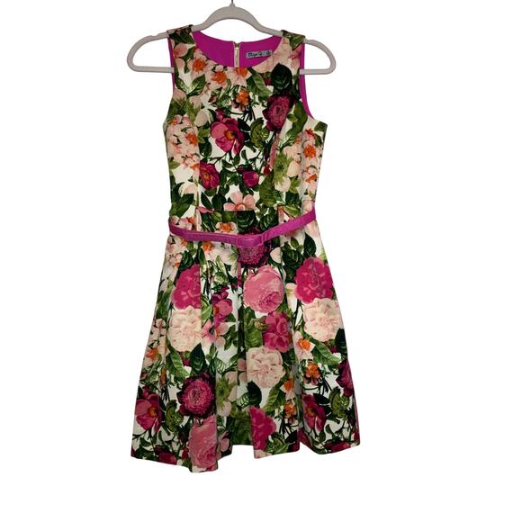 Eliza J Floral Fit & Flare Floral Boho Belted Dress 6 Petite - Picture 1 of 6